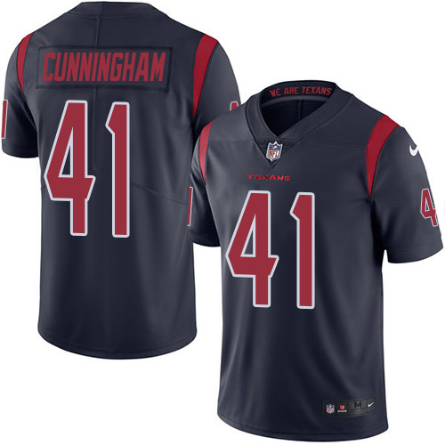 Nike Texans #41 Zach Cunningham Navy Blue Men's Stitched NFL Limited Rush Jersey